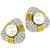 Estate TRIO 5.00ct Round Brilliant Diamond Pearl 18k Yellow And White Gold Earrings