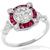 GIA 1.06ct Diamond Ruby Gold Engagement Ring 