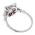 Art Deco Style GIA Certified 1.06ct Round Brilliant Diamond Faceted Cut Ruby 18k White Gold Engagement Ring 