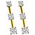 Estate 1.40ct Round Brilliant Diamond 14k White And Yellow Gold Line Earrings