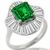 2.23ct Col Emerald 1.85ct Diamond Ballerina Ring