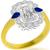 GIA 1.19ct Diamond Sapphire 2 Tone Gold Engagement Ring