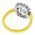 Estate GIA Certified 1.19ct Criss Cut Diamond Sapphire  18k Yellow And White Gold Engagement Ring