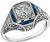 Antique 0.70ct Diamond Sapphire Engagement Ring Photo 1