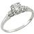 Antique 1920s 0.40ct Old Mine Brilliant Diamond Platinum Engagement Ring 