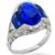 Antique GIA Natural 8.00ct Sapphire Diamond Platinum Ring| Israel Rose