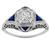 Estate 0.35ct Old Mine Cut Diamond Sapphire 18k White Gold Engagement Ring