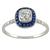 Diamond Sapphire Platinum Engagement Ring