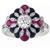 diamond ruby onyx  18k white gold ring 1