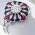 diamond ruby onyx  18k white gold ring 2