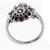 diamond ruby onyx  18k white gold ring 4