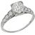 Art Deco 0.83ct Old Mine Cut Diamond Platinum Engagement Ring