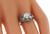 Vintage Old Mine Cut Diamond Sapphire 18k White Gold Engagement Ring