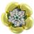 18k yellow gold platinum diamond emerald sapphire floral pin  2