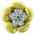 18k yellow gold platinum diamond emerald sapphire floral pin  3