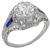 Art Deco 2.22ct Old Mine Brilliant  Diamond Platinum Engagement Ring