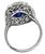 Platinum Cushion Cut Sapphire Diamond Engagement Ring