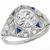 diamond sapphire platinum engagement ring 1