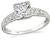 Art Deco GIA Certified 0.88ct Diamond Engagement Ring