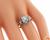 Vintage Old Mine Cut Diamond Sapphire 14k White Gold Engagement Ring