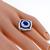 Art Deco Style 1.02ct Oval Cut & 1.12ct Faceted Cut Sapphire 0.60ct Round Cut Diamond 18k White Gold Ring 