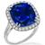 Art Deco Style 12.04ct Cushion Cut Ceylon Sapphire 1.00ct Round Cut Diamond Platinum Engagement Ring