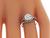 Estate Old Mine Cut Diamond Sapphire 18k White Gold Engagement Ring