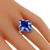 Art Deco Style 4.11ct Oval Cut 1.99ct Faceted Cut Sapphire 0.30ct Round Cut Diamond 18k White Gold Ring