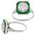 Diamond  Emerald 18k White Gold Engagement Ring 