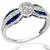 Art Deco Inspired GIA 0.62ct Diamond Sapphire Engagement Ring