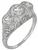 edwardian 2.82ct diamond platinum anniversary ring 3/4 view photo