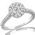 Edwardian Style 0.70ct Round Cut Diamond 18k White Gold Engagement Ring & Wedding Band Set 