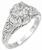 edwardian style 1.38ct diamond platinum engagement ring 3/4 view photo