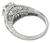 edwardian style 1.38ct diamond platinum engagement ring back view photo