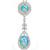Edwardian Style 3.33ct Cabochon Fire Blue Oval & Round Opal 0.64ct Round Diamond 18k White Gold Pendant