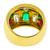 Emerald, Ruby Diamond 18k Yellow Gold Ring 