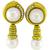 Estate 0.50ct Round Cut Diamond, Mabe & South Sea Pearl 18k Yellow Gold Chandelier Earrings