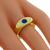 Estate 0.50ct Round Cut Sapphire Round Cut Diamond 18k Yellow Gold Ring 