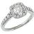 Estate 0.70ct Modified Cushion Cut  Center Diamond & 0.50ct Round Cut Diamond 14k White Gold Engagement & Wedding Band Set 