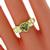 Estate  1.20ct Heart Shape Fancy Brown Diamond 0.40ct Baguette & Asscher Cut White Diamond 18k Yellow Gold Ring