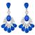 Estate 14.18ct Oval & Pear Shape Sapphire 1.20ct Round Cut Diamond 18k White Gold Chandelier Earrings 