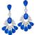 14.18ct Sapphire 1.20ct Diamond Gold Chandelier Earrings 