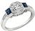Estate 1.51ct Diamond 0.45ct Sapphire Engagement  Ring Photo 1