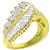 Estate 1.60cttw Marquise, Baguette & Round Cut Diamond Cluster  18k Yellow Gold Ring