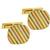 Estate 18k Yellow, Pink & White Gold  Pin Stripe Cufflinks