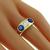 3 Stone 0.75ct Diamond 1.60ct Sapphire Gypsy Men's Ring 2