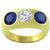 3 Stone 0.75ct Diamond 1.60ct Sapphire Gypsy Men's Ring 3