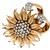 Diamond 18k Pink Gold Sunflower Pin | Israel Rose
