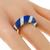 1.85ct Diamond Lapis Gold Huggies Earrings & Ring Set 2