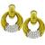 Diamond 2 Tone Gold Earrings